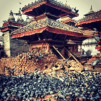 Picture of a temple taken few days after 2015 earthquake.